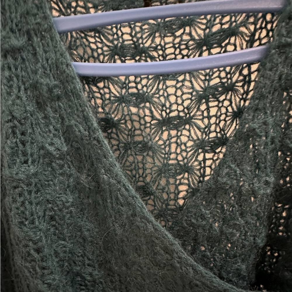 French Connection Deep Green V-Neck Sweater